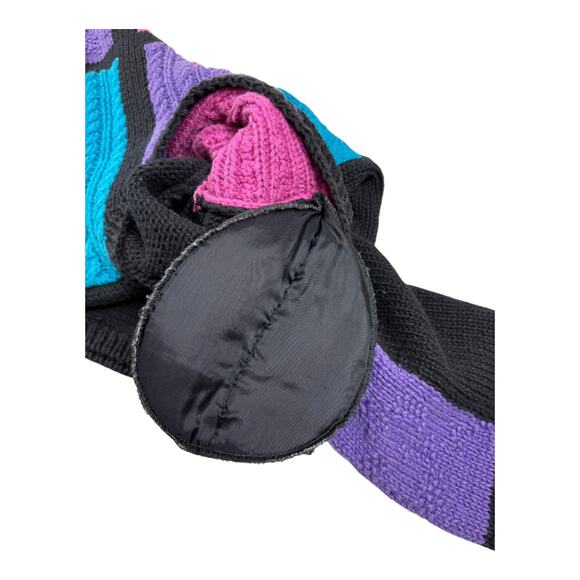 Vintage 80's Amanda Braendel Hand Knit Sweater Geometric Color Block Size Medium - Picture 7 of 10